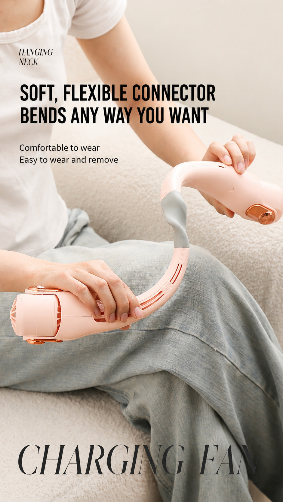 🍃 Neck Air Conditioner Fan – Ultra‑quiet, 360° rotating, 3 speeds. Hands‑free cooling, long battery. Summer essential!