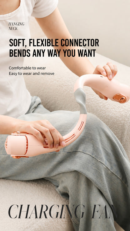 🍃 Neck Air Conditioner Fan – Ultra‑quiet, 360° rotating, 3 speeds. Hands‑free cooling, long battery. Summer essential!