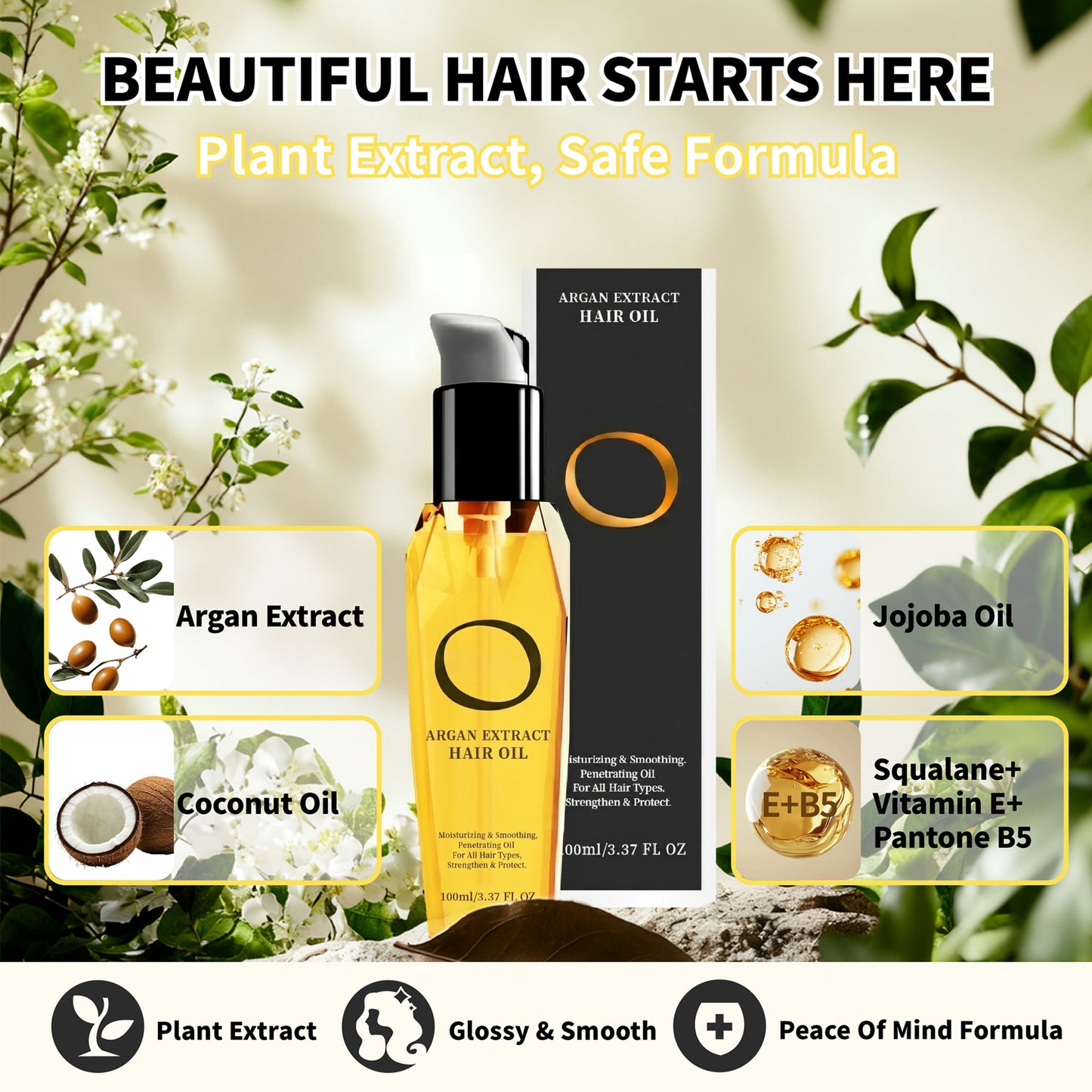 VITALITYSOLUTIONMART Repair Argan & Coconut Hair Care Oil 100ml