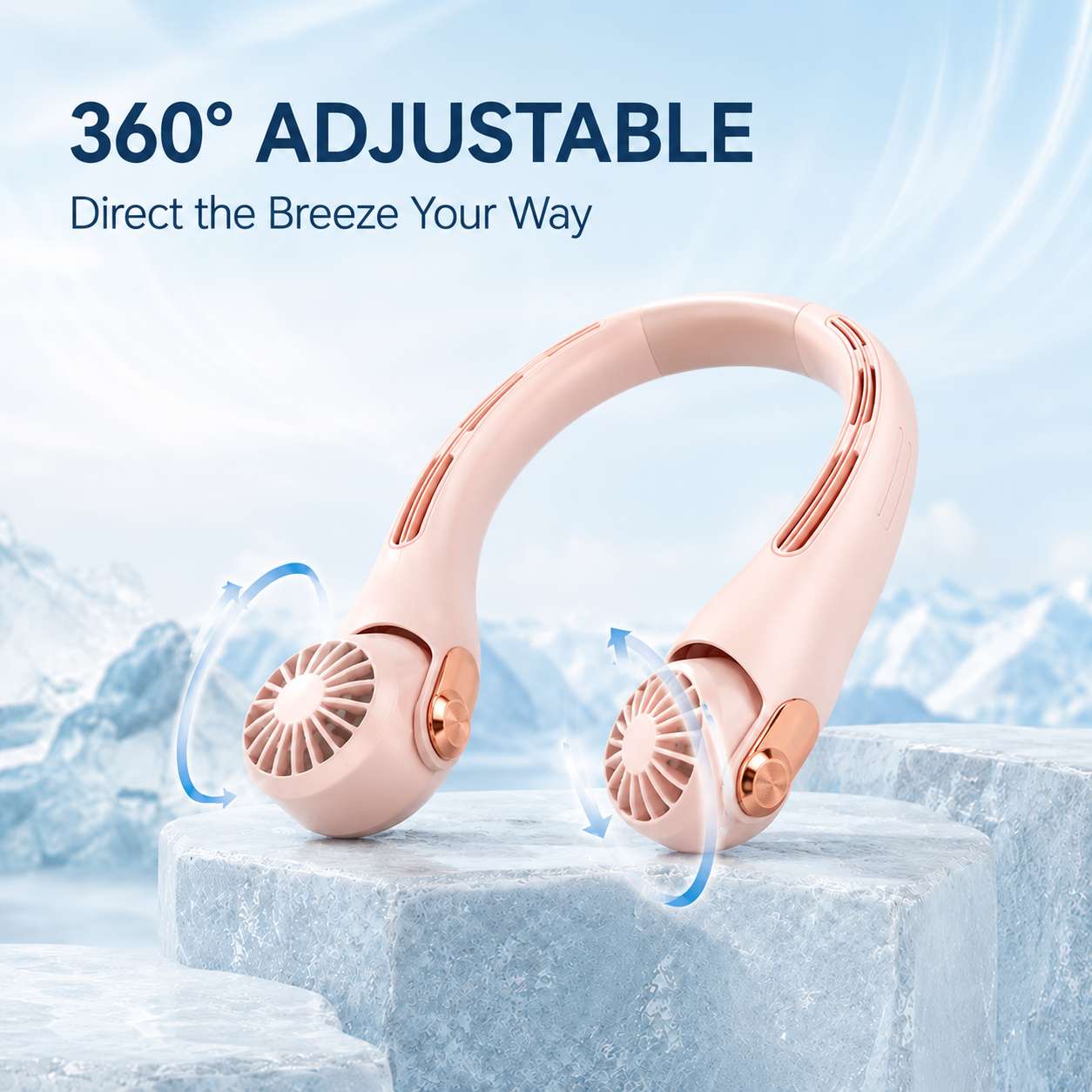 🍃 Neck Air Conditioner Fan – Ultra‑quiet, 360° rotating, 3 speeds. Hands‑free cooling, long battery. Summer essential!