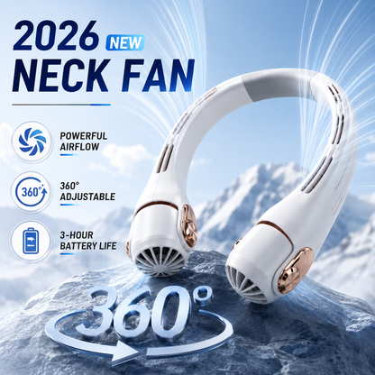 🍃 Neck Air Conditioner Fan – Ultra‑quiet, 360° rotating, 3 speeds. Hands‑free cooling, long battery. Summer essential!